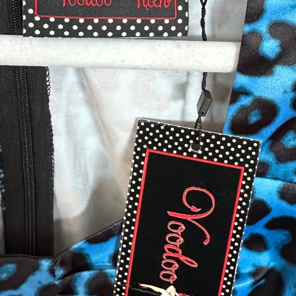 ShinyBlue Leopard Print Voodoo Vixen dress with tags - Picture 3 of 3